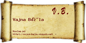 Vajna Béla névjegykártya