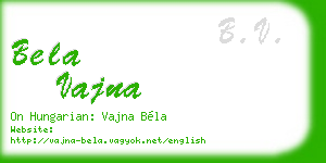 bela vajna business card